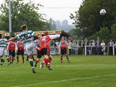 Kirk Jackson scores against Chard Town in a pre-season friendly